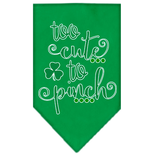 Too Cute to Pinch Screen Print Bandana Emerald Green Large